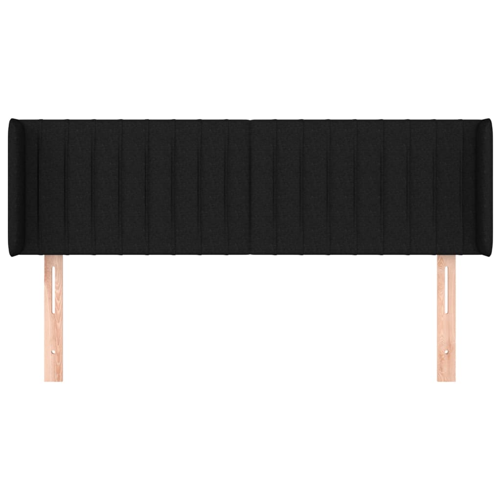 Cabeceira de cama c/ abas tecido 147x16x78/88 cm preto