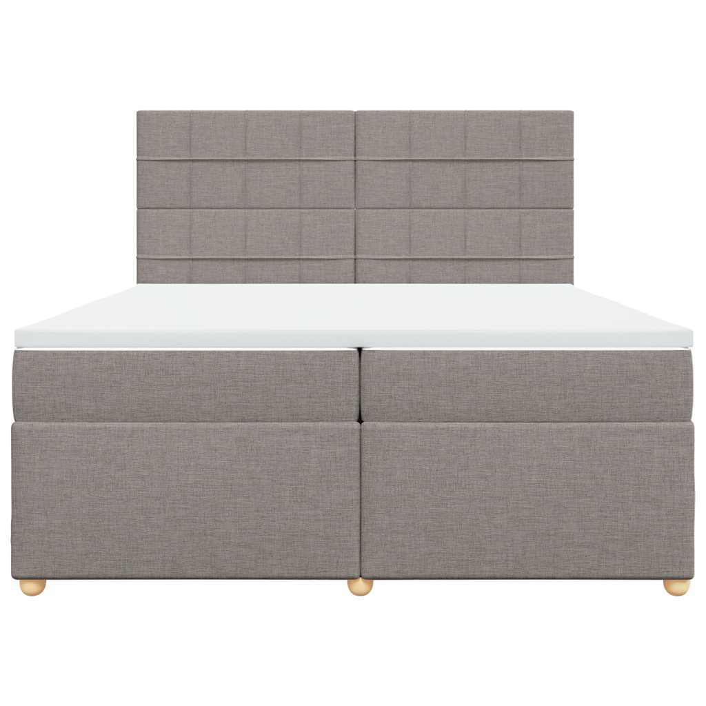 Cama com molas/colchão 200x200 cm tecido castanho-acinzentado