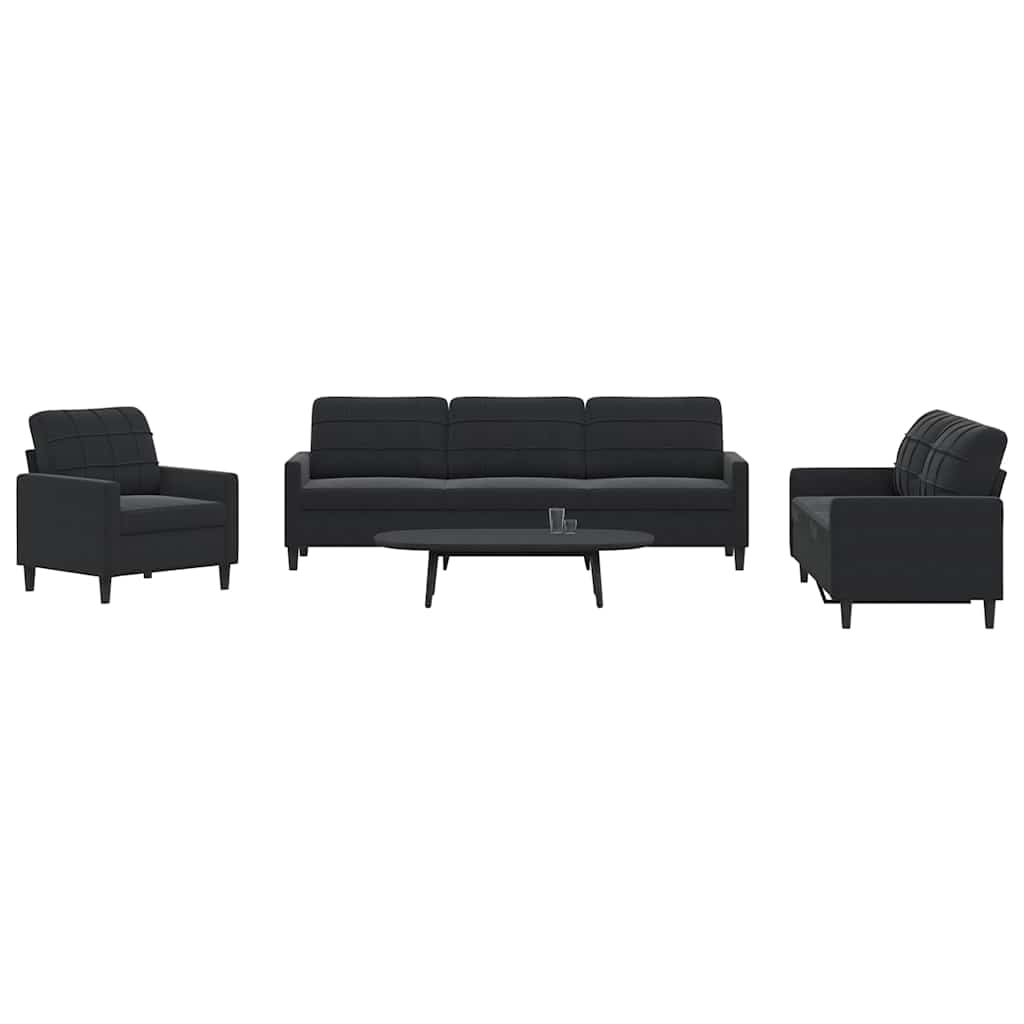 4 Pcs conjunto de sofás com almofadões veludo preto