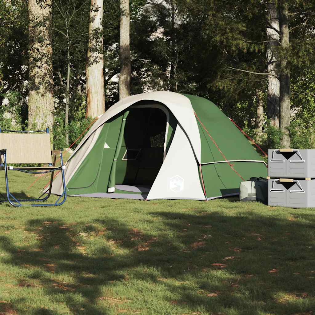 Tenda familiar estilo cabana para 6 pessoas impermeável verde