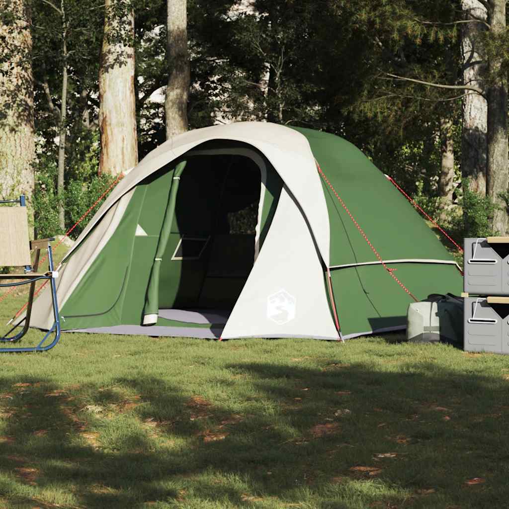 Tenda familiar estilo cabana para 6 pessoas impermeável verde