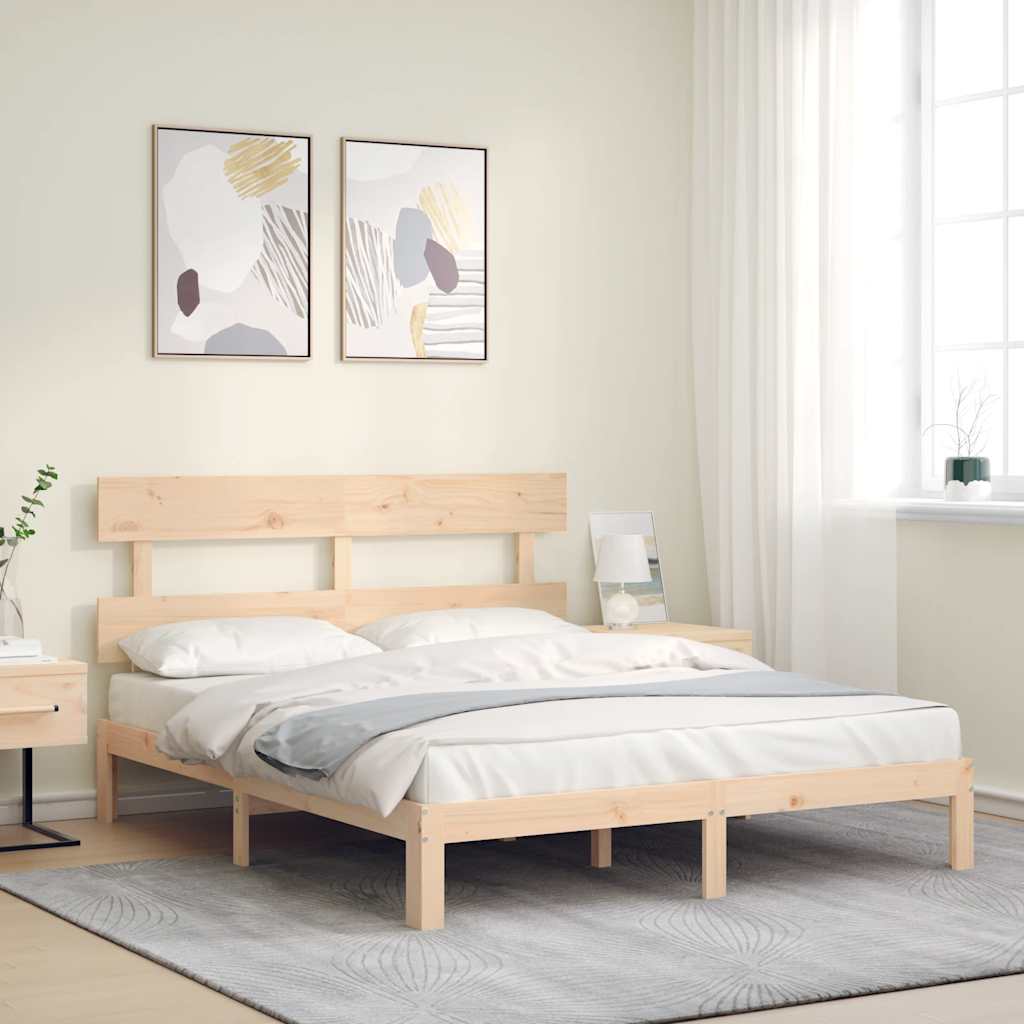 Estrutura de cama king size com cabeceira madeira maciça