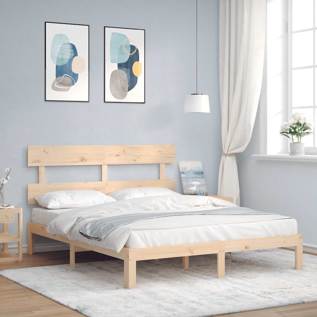 Estrutura de cama king size com cabeceira madeira maciça
