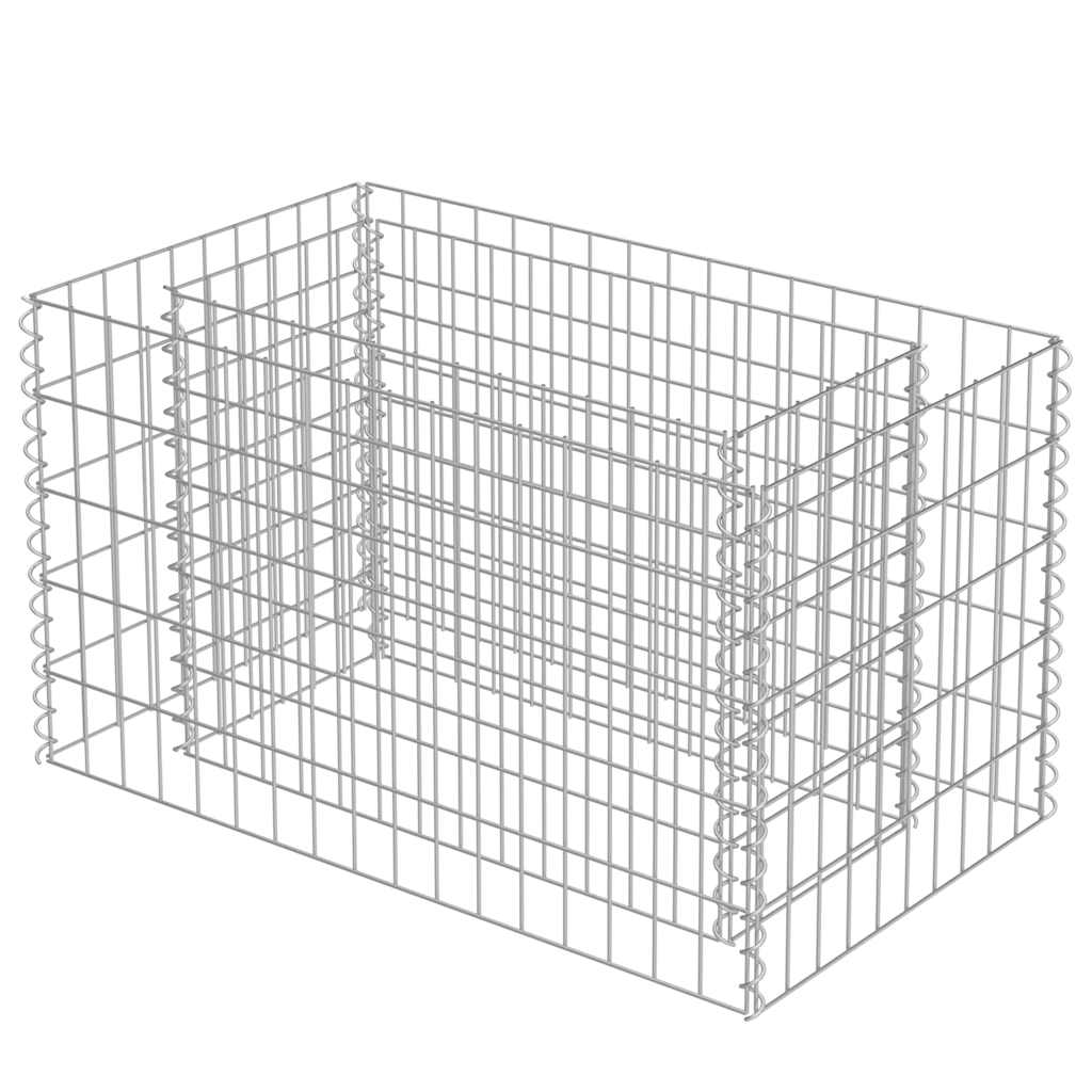 Canteiro elevado/cesto gabião 90x50x50 cm aço galvanizado
