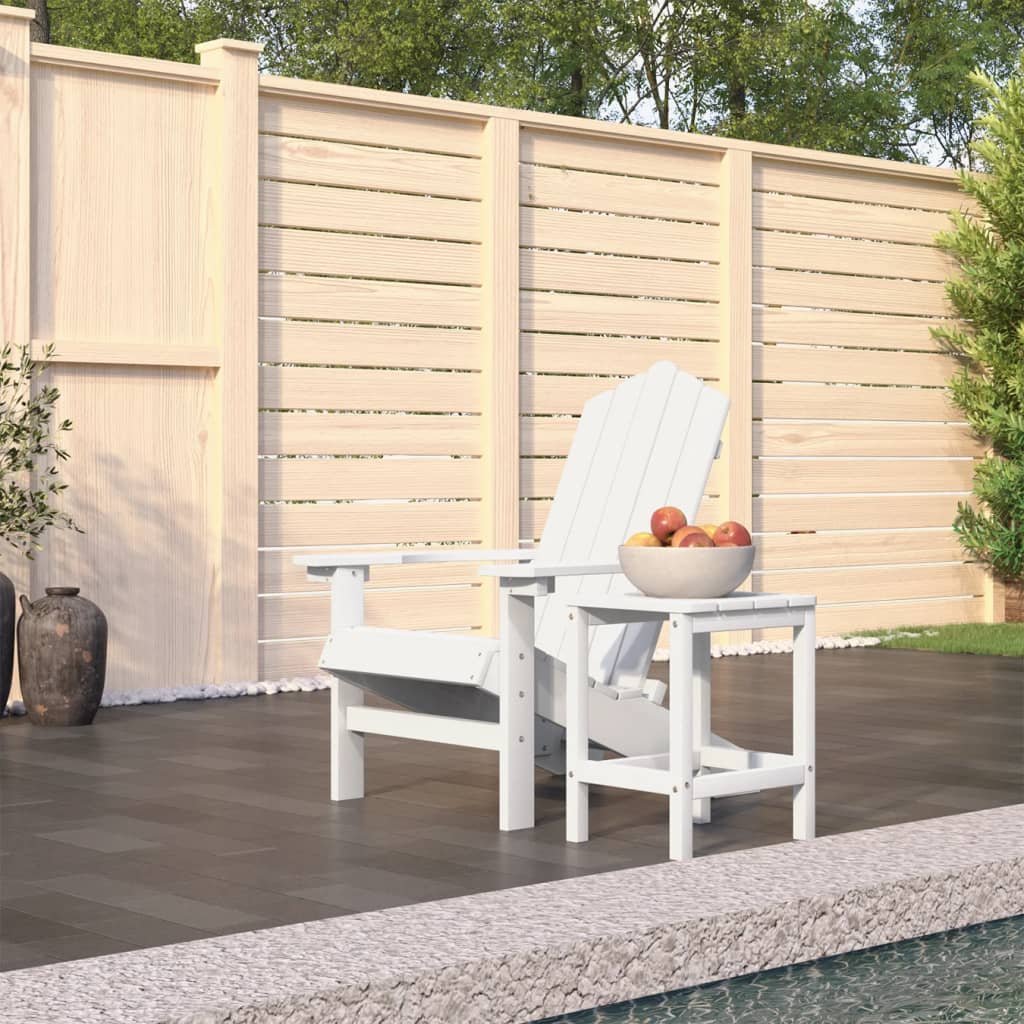 Cadeira de jardim adirondack com mesa pead branco