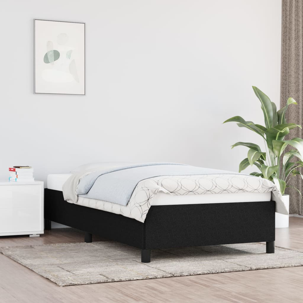 Estrutura de cama sem colchão 100x200 cm tecido preto