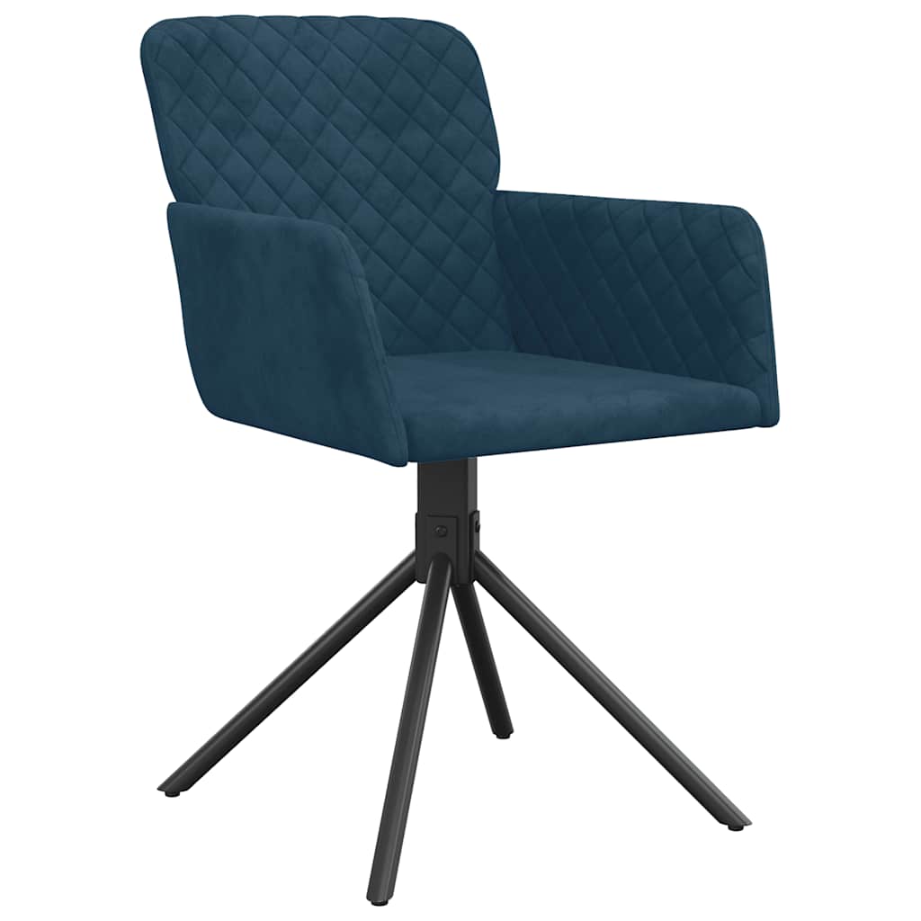 Cadeiras de jantar giratórias 2 pcs veludo azul
