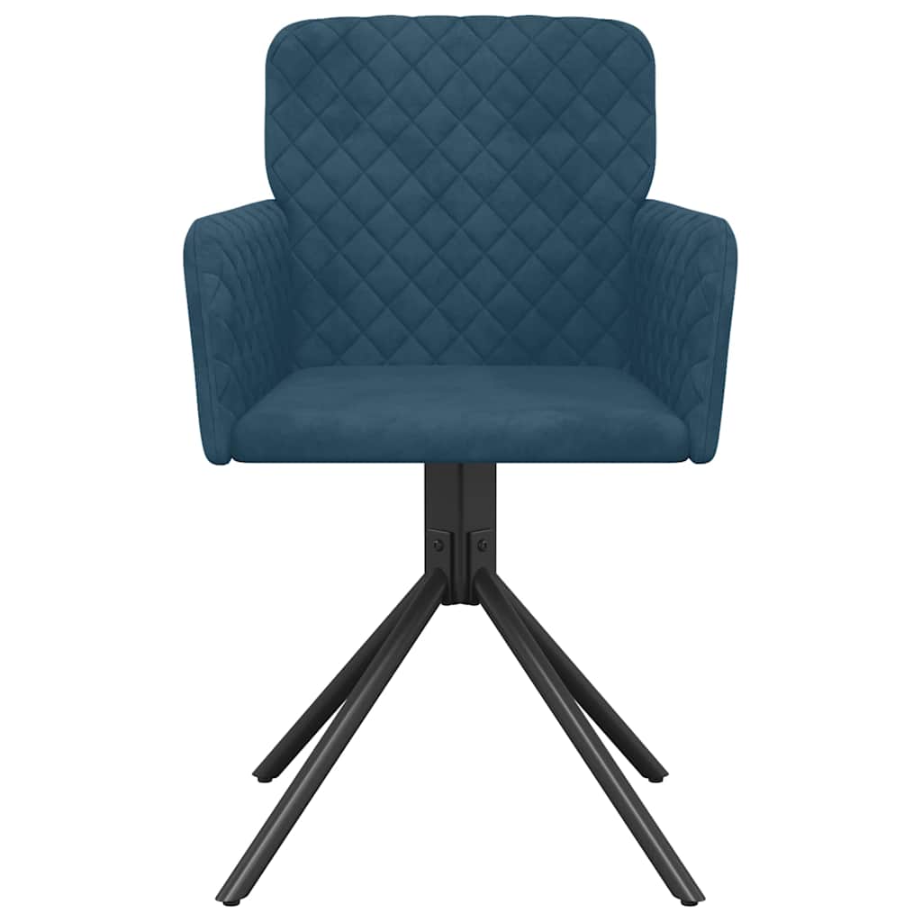 Cadeiras de jantar giratórias 2 pcs veludo azul