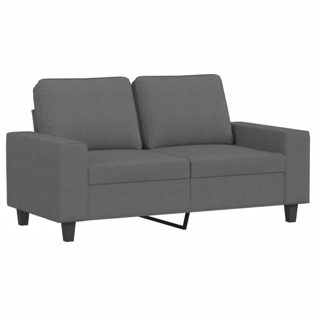 3 Pcs conjunto de sofás tecido cinzento-escuro