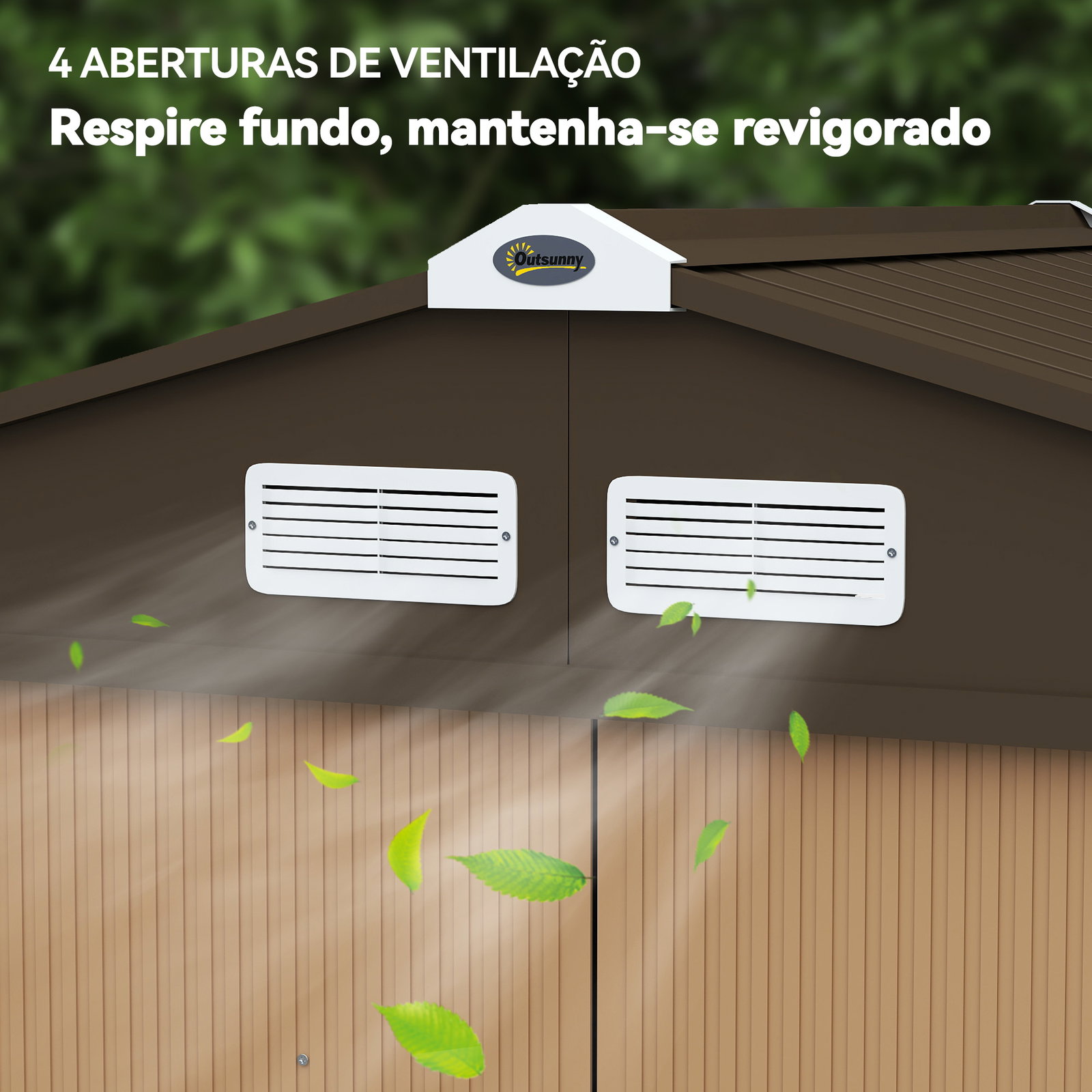 Abrigo de jardim exterior 2,42 m² 213x130x185 cm com porta de correr, ventilação e luvas, amarelo