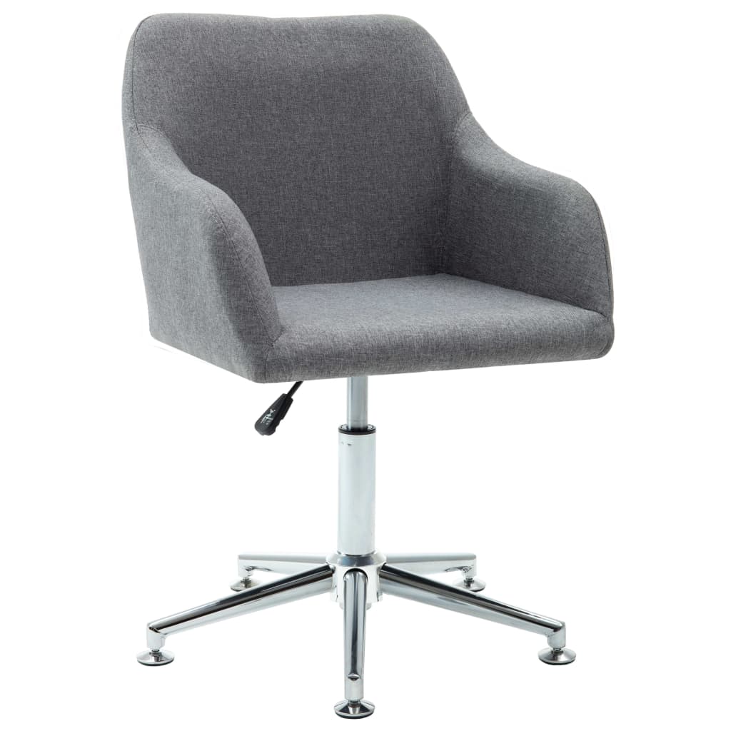 Cadeiras de jantar giratórias 2 pcs tecido cinzento-claro