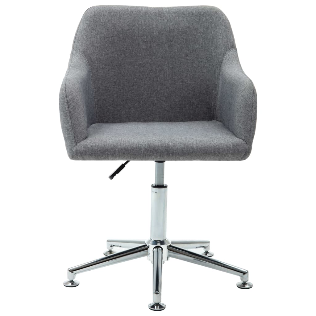 Cadeiras de jantar giratórias 2 pcs tecido cinzento-claro