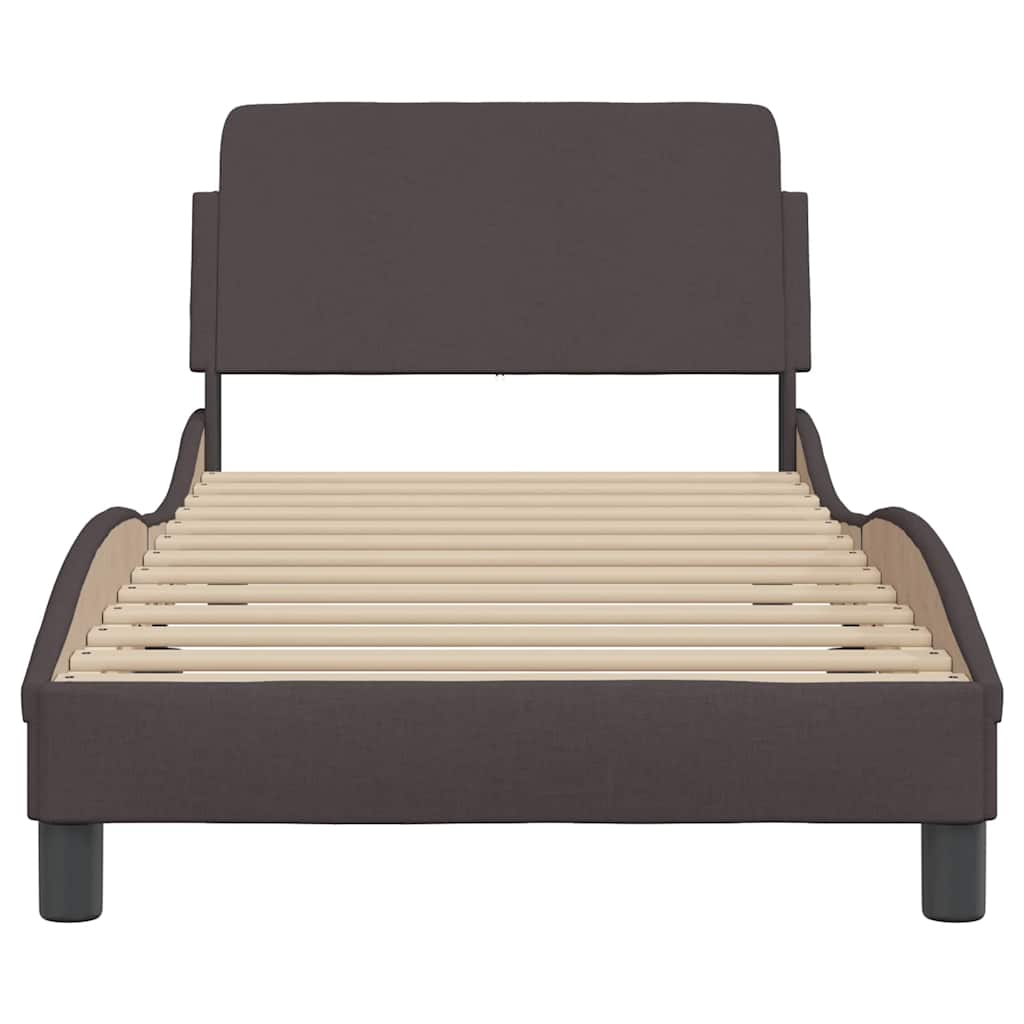 Estrutura de cama dover 90x200 cm tecido castanho-escuro