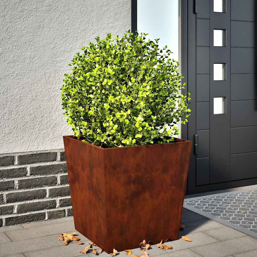 Plantador de jardim 50x50x50 cm aço resistente às intempéries