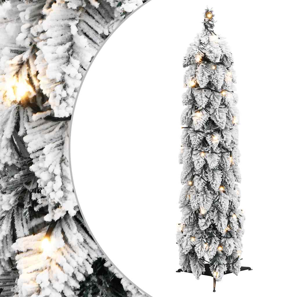 Árvore natal artificial pré-iluminada 30 leds e flocos de neve