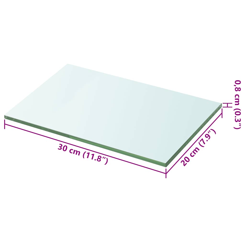 Prateleiras 2 pcs 20x30 cm vidro transparente