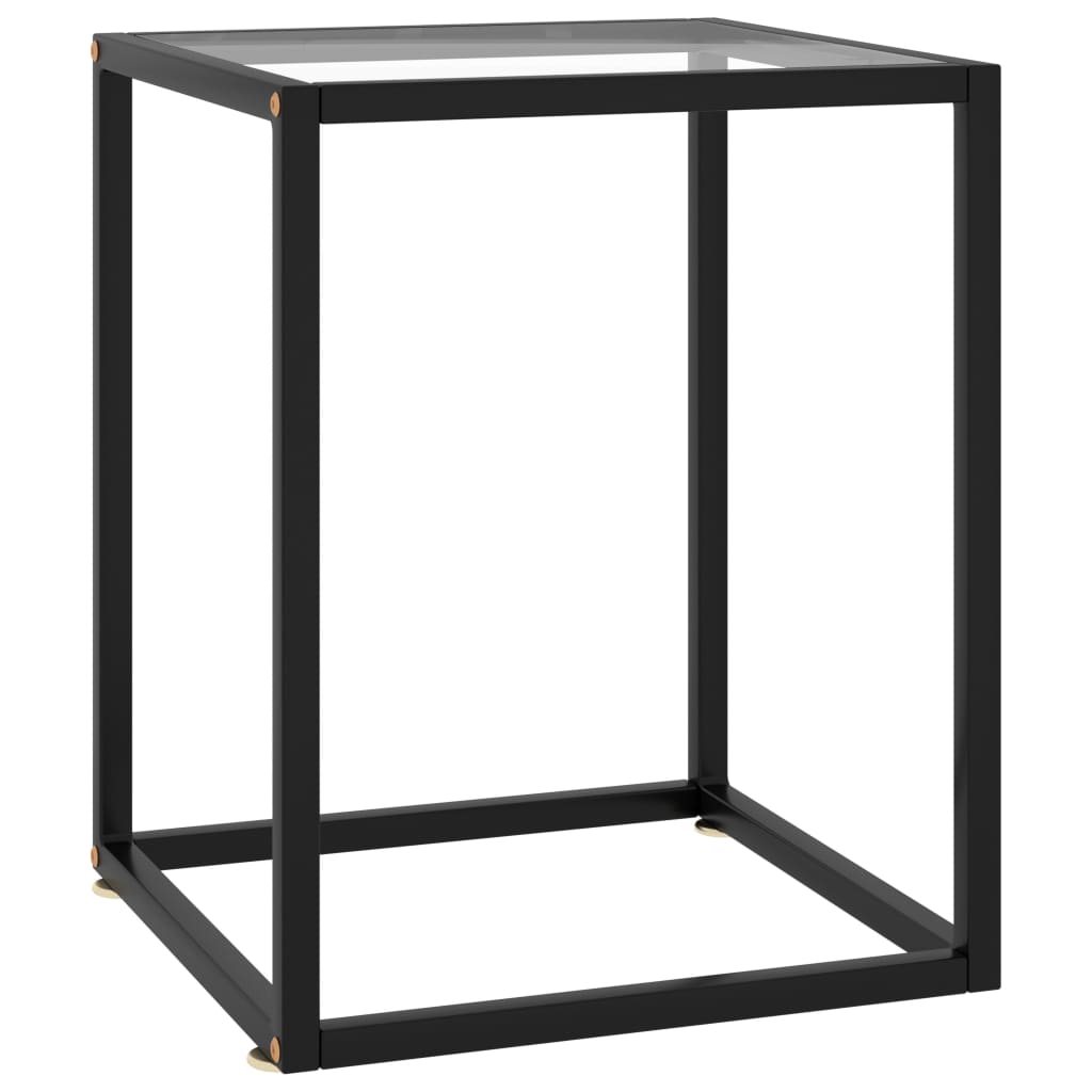 Mesa de centro 40x40x50 cm preto com vidro temperado