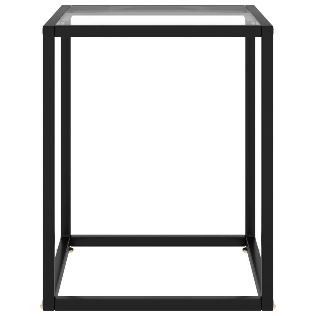 Mesa de centro 40x40x50 cm preto com vidro temperado