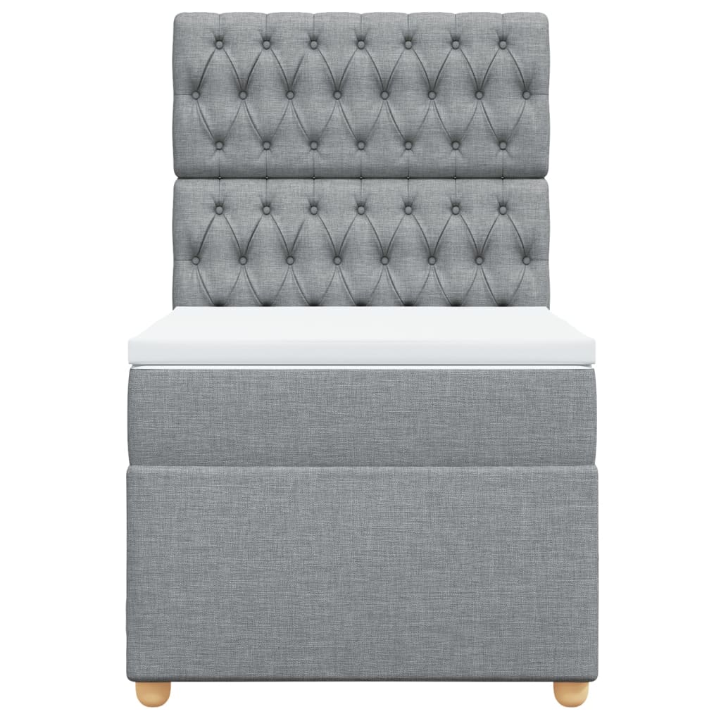 Cama com molas/colchão 90x190 cm tecido cinzento-claro