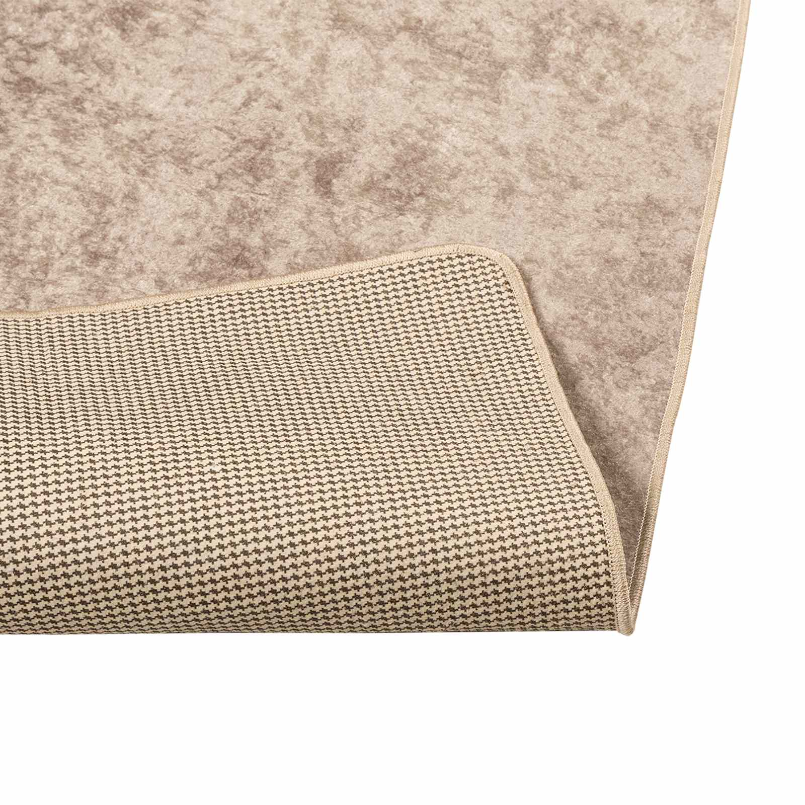 Passadeira marsa bege 150 x 230 cm poliéster e PVC