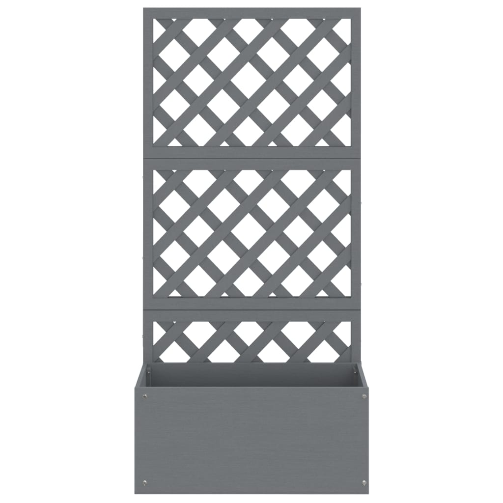 Vasos/floreiras com treliça wpc 2 pcs 65x33x135 cm cinzento