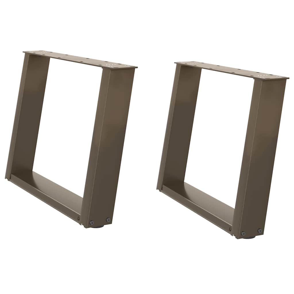 Pés para mesa de centro em formato de u, 2 peças, aço natural, 70x(42-43) cm, aço