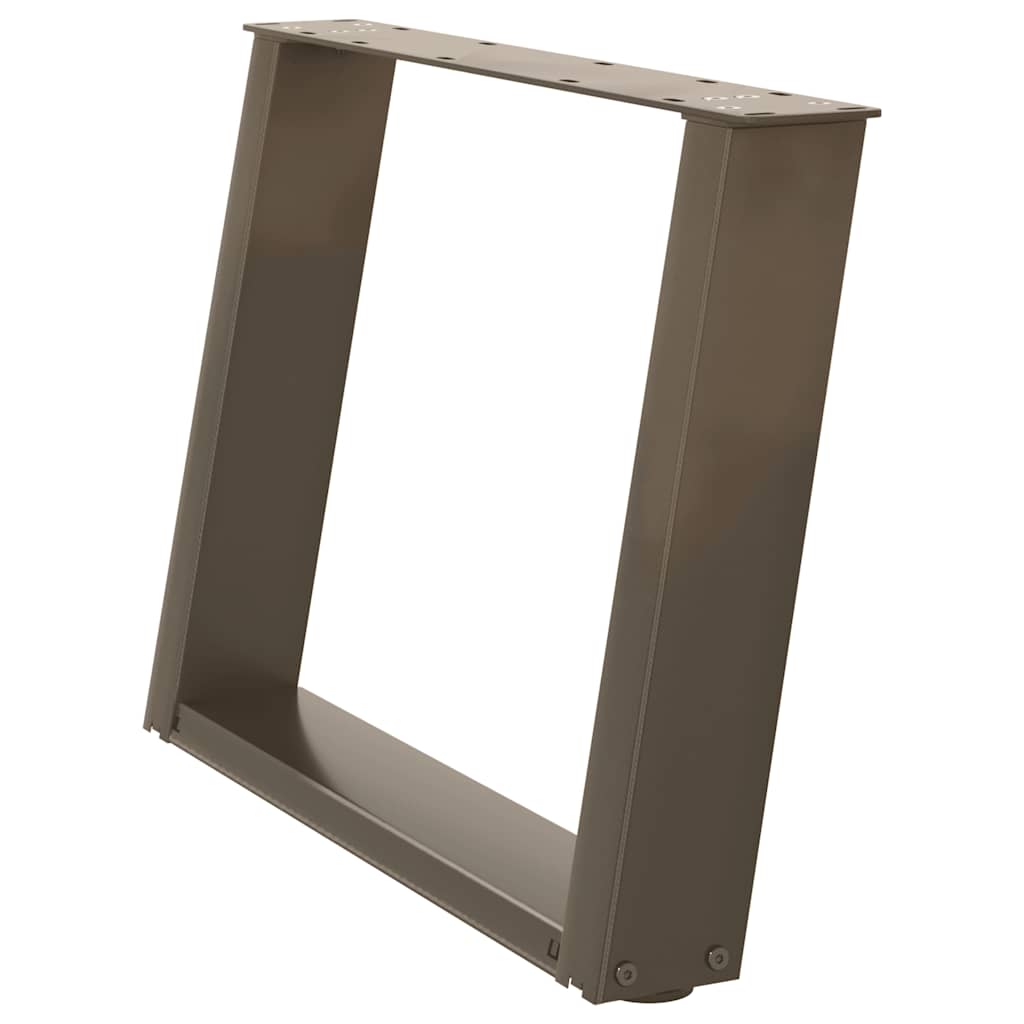 Pés para mesa de centro em formato de u, 2 peças, aço natural, 70x(42-43) cm, aço