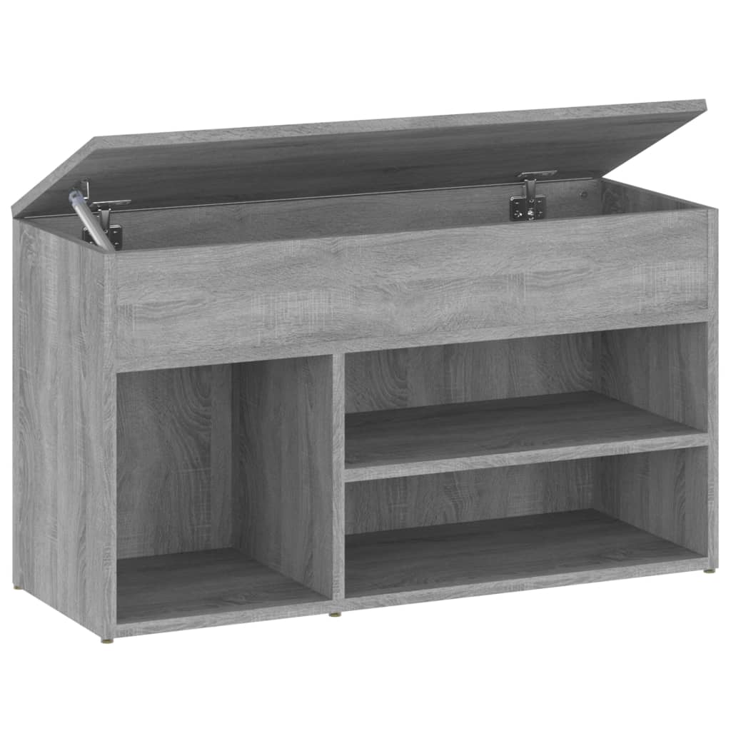 Banco sapateira 80x30x45cm derivados de madeira cinzento sonoma