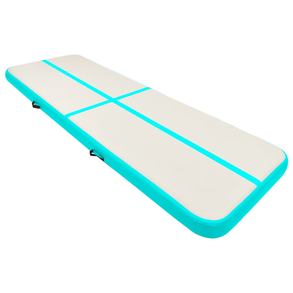 Colchão de ginástica insuflável c/ bomba 500x100x15cm PVC verde