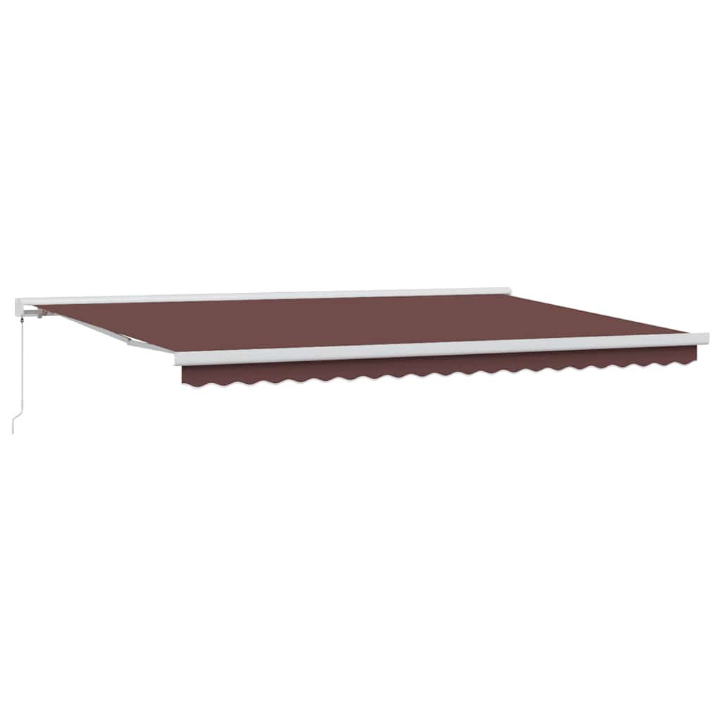 Toldo retrátil manual 500x300 cm castanho