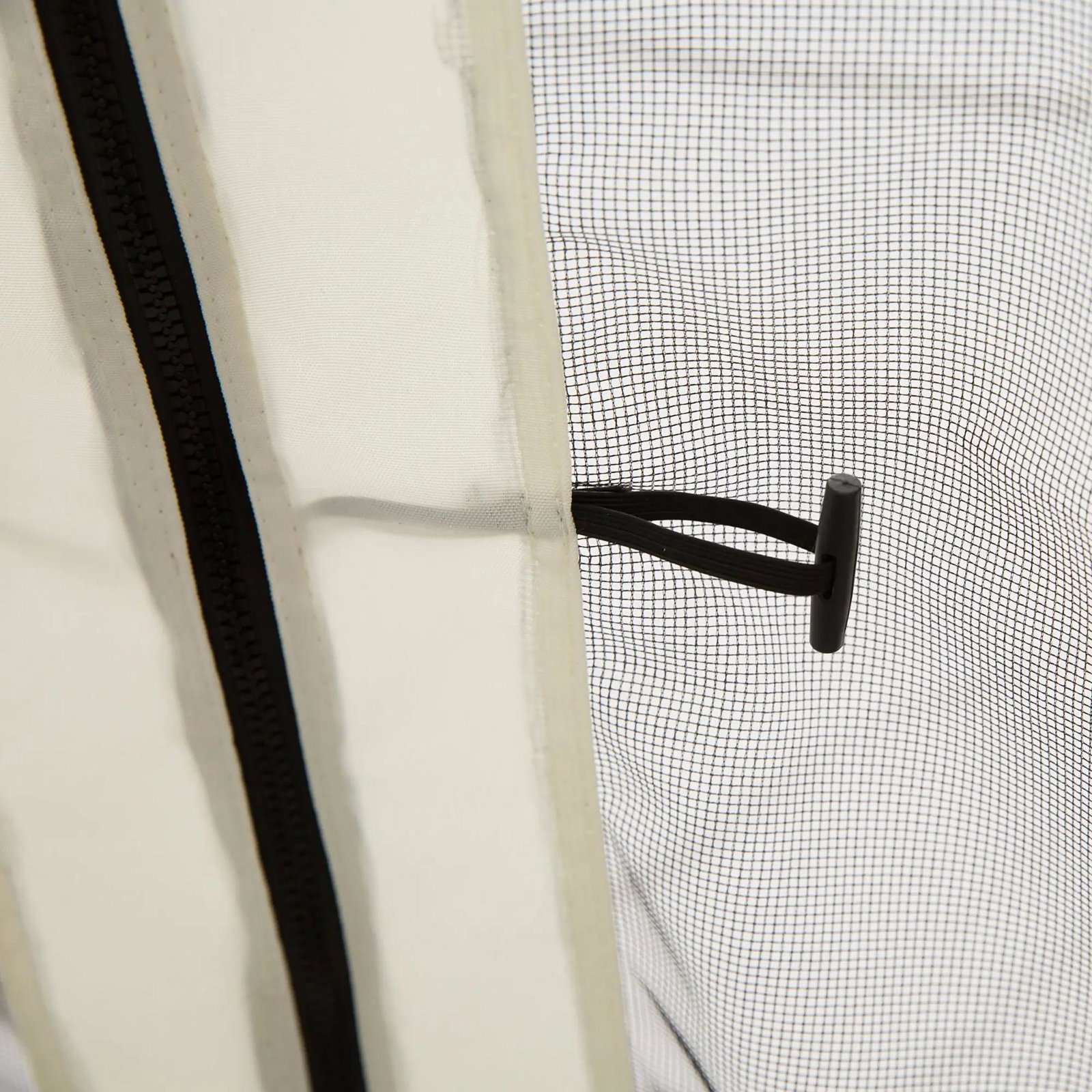 4 Painéis laterais 335x207 cm para tenda de jardim com mosquiteira zíperes e anéis preto