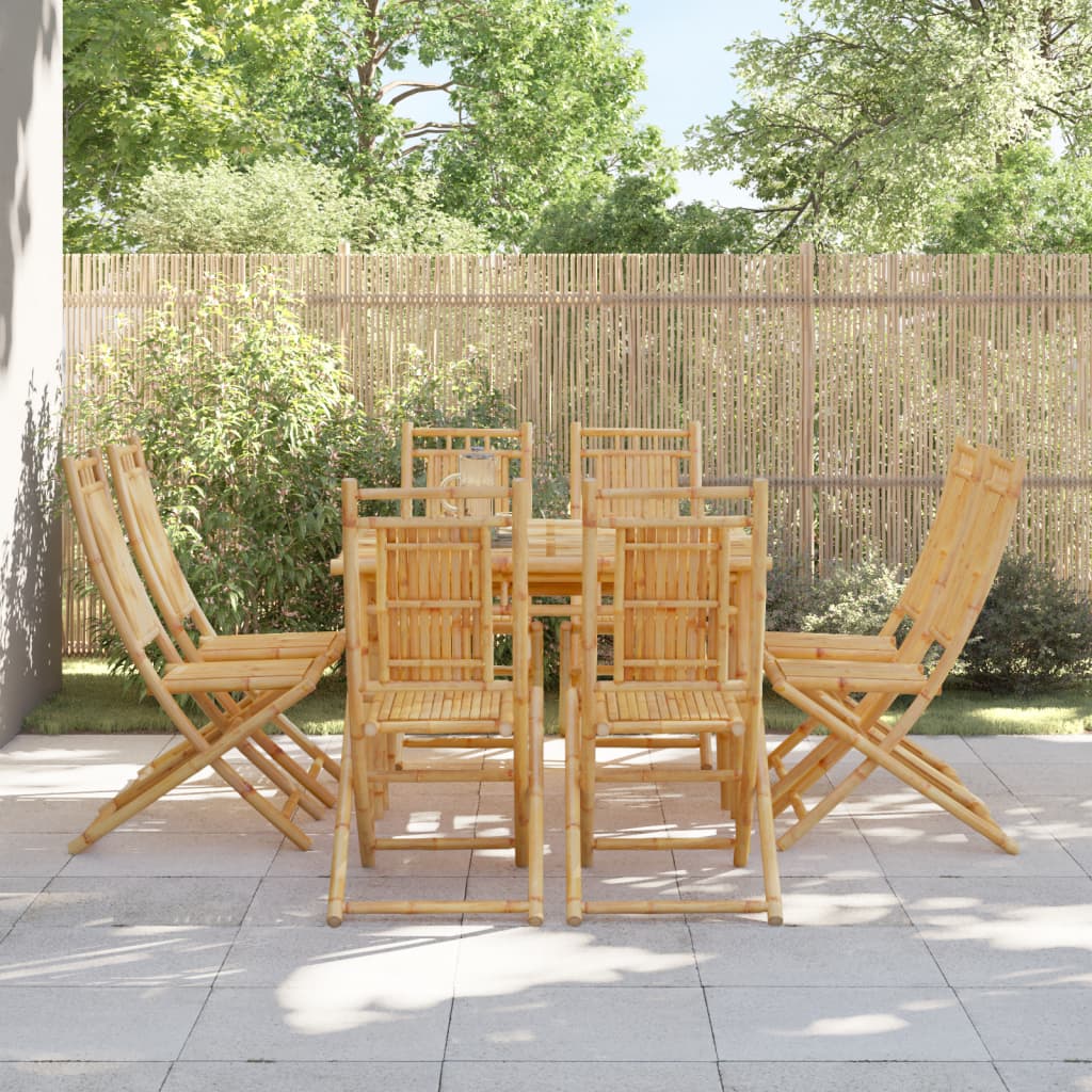 Cadeiras de jardim dobráveis 8 pcs 46x66x99 cm bambu