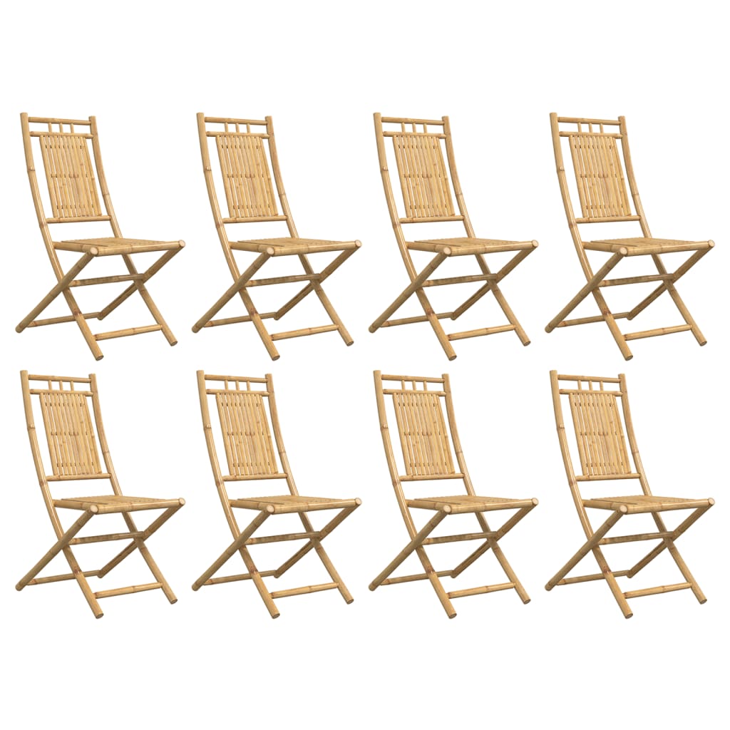 Cadeiras de jardim dobráveis 8 pcs 46x66x99 cm bambu