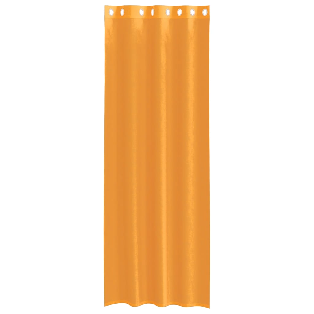 Cortinas de voile com ilhós 2 pcs laranja 140x260 cm