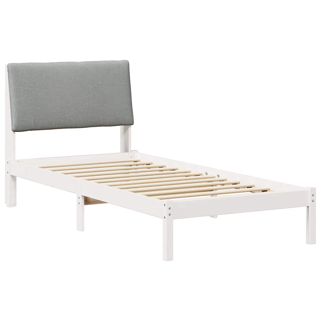 Estrutura da cama branco e cinza claro 100 x 200 cm