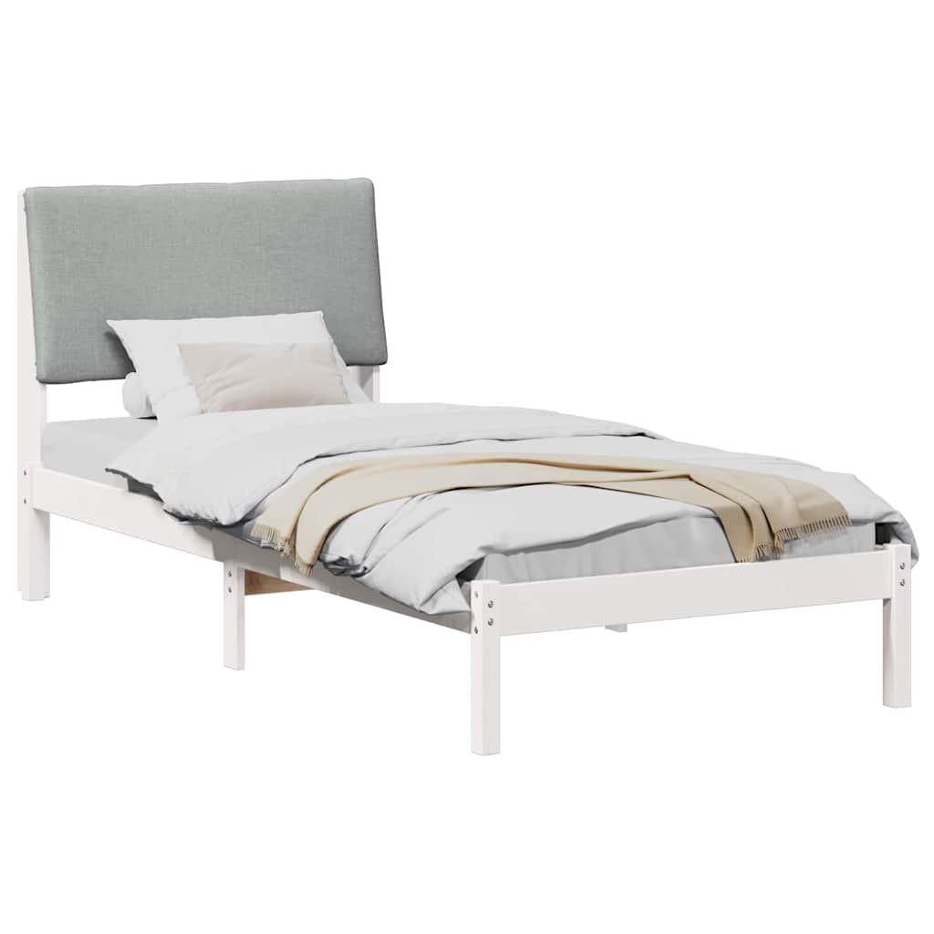 Estrutura da cama branco e cinza claro 100 x 200 cm