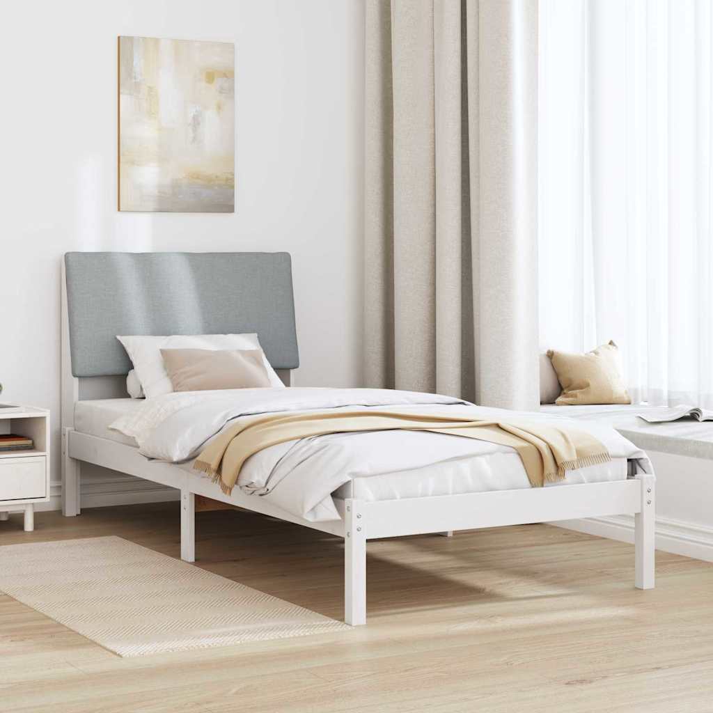 Estrutura da cama branco e cinza claro 100 x 200 cm