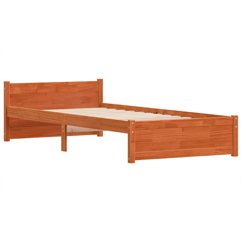 Estrutura da cama marrom cera 195,5 x 95,5 x 51 cm
