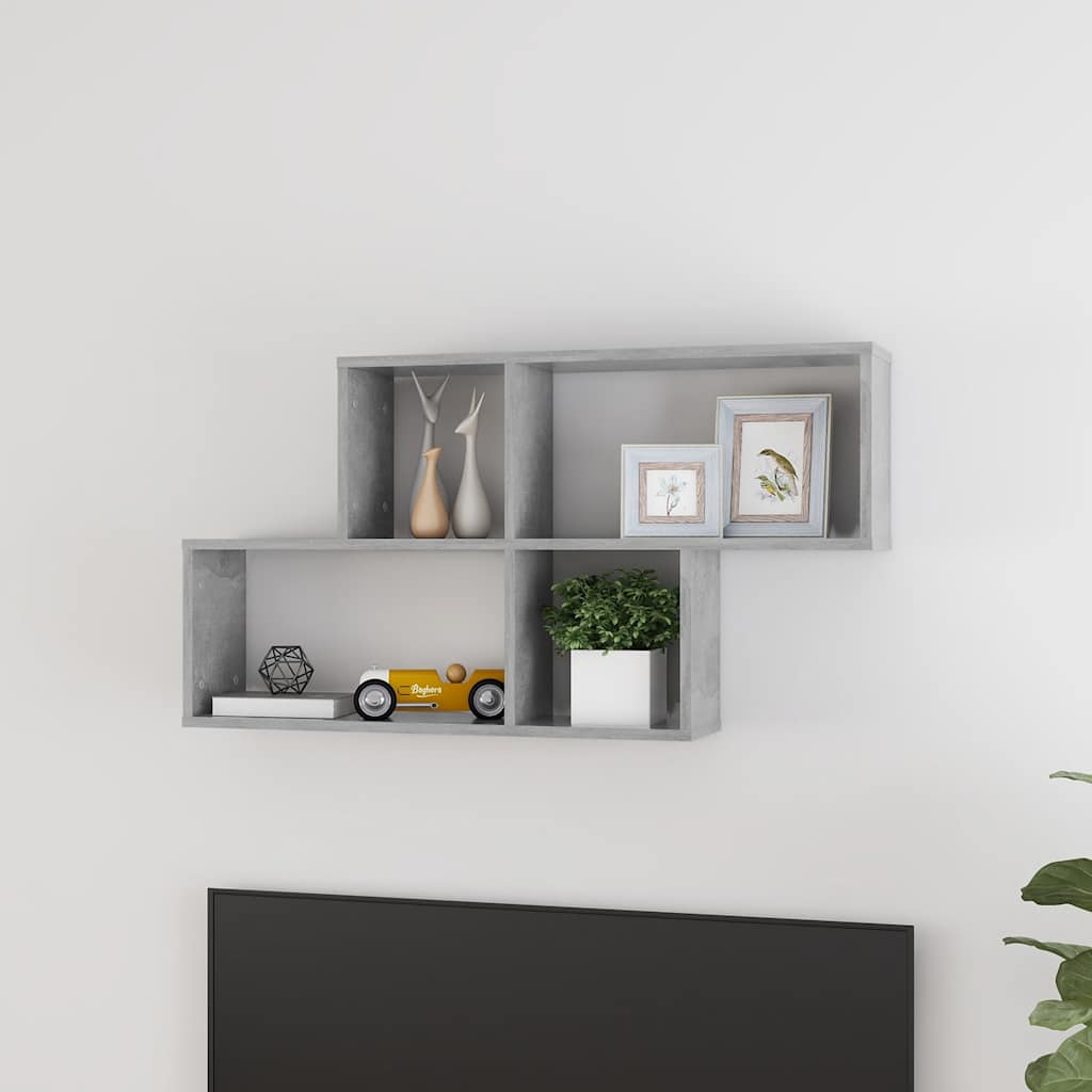 Estante de parede 100x18x53 cm deriv. madeira cinzento cimento