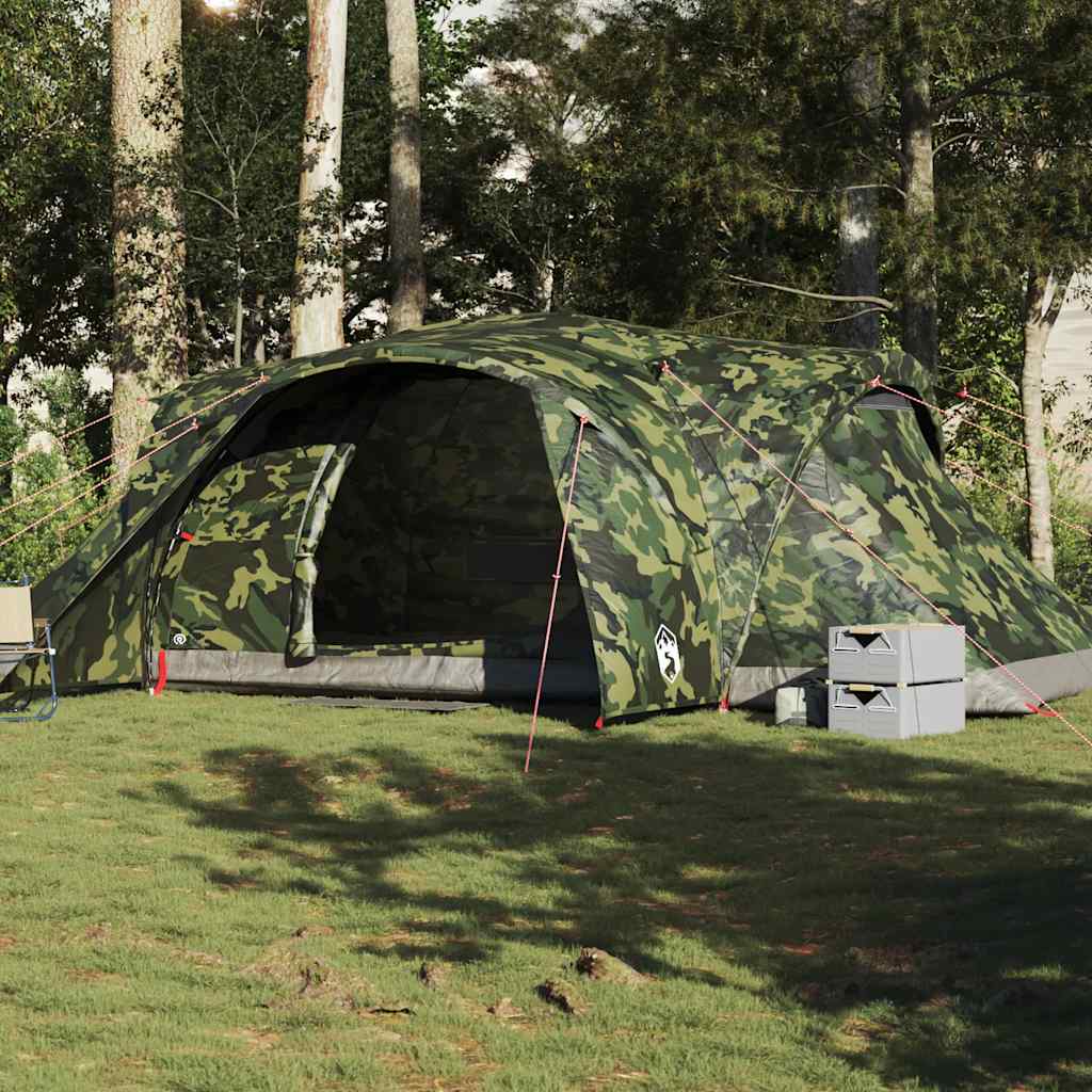 Tenda familiar cúpula para 6 pessoas impermeável camuflagem