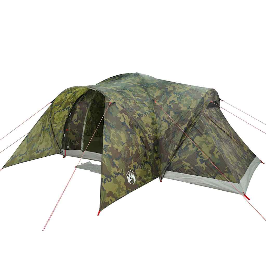 Tenda familiar cúpula para 6 pessoas impermeável camuflagem