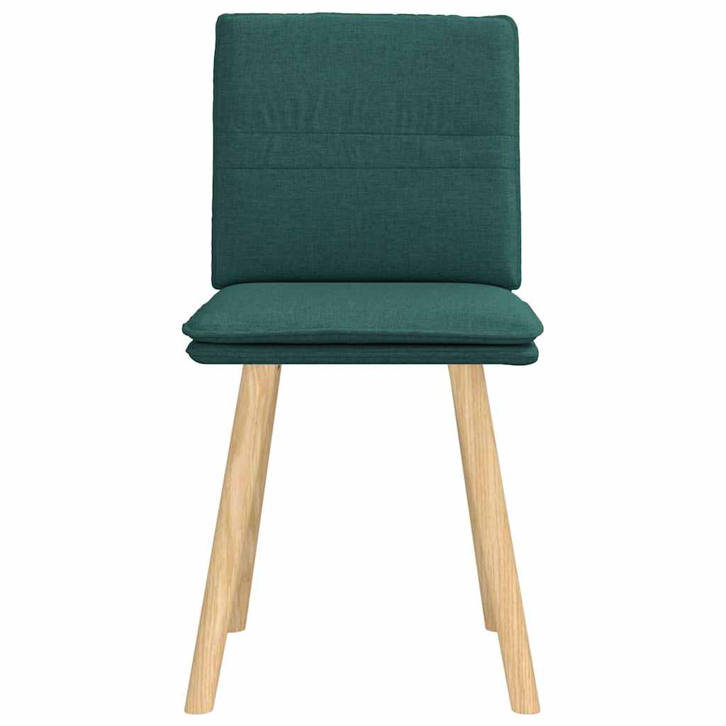 Cadeiras de jantar 2 pcs tecido verde-escuro