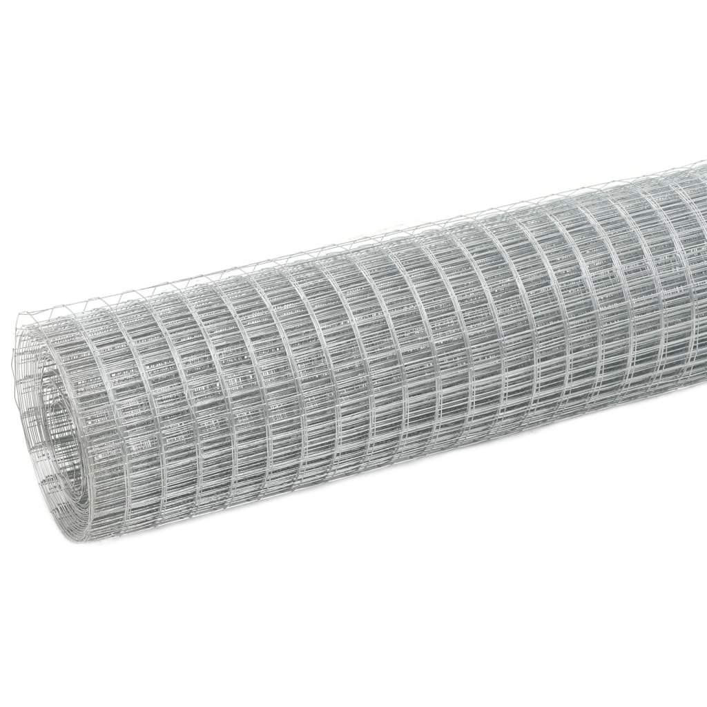 Cerca de arame p/ galinheiro 25x0,5 m aço galvanizado prateado