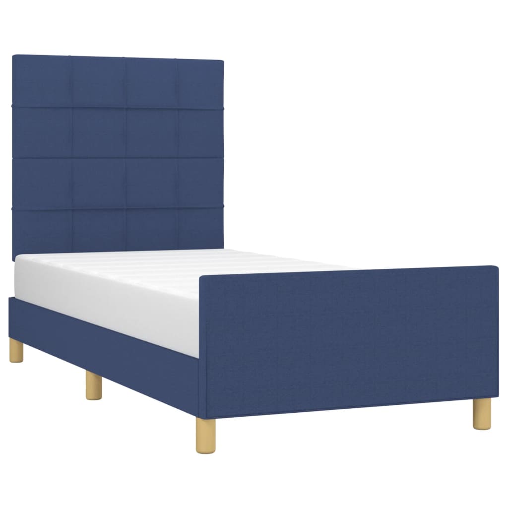 Estrutura de cama sem colchão 90x200 cm tecido azul