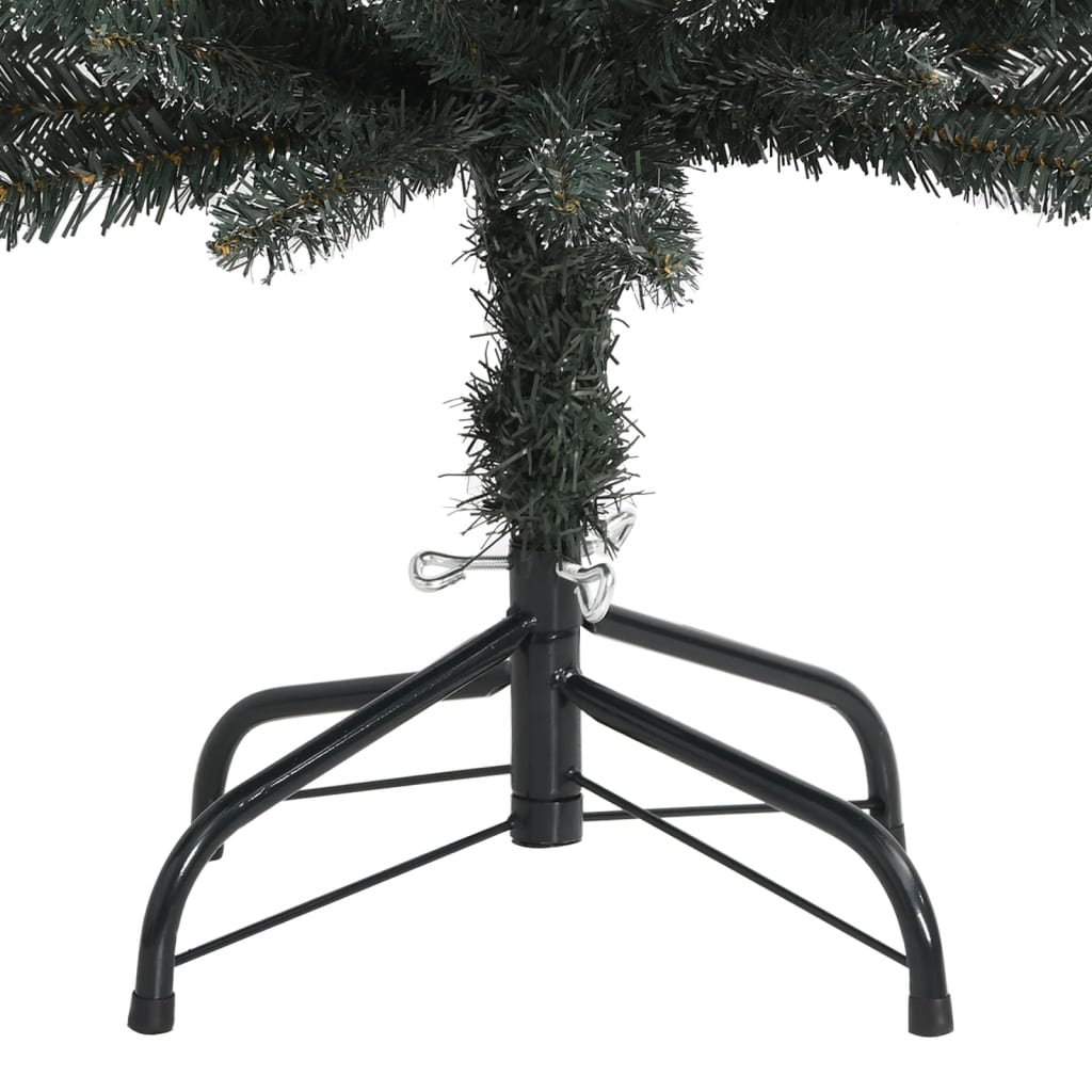 Árvore de natal artificial fina com suporte 210 cm PVC verde