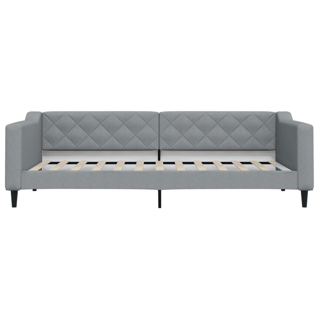 Sofá-cama com colchão 90x200 cm tecido cinzento-claro