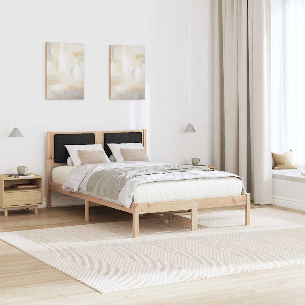 Estrutura de cama com cabeceira estofada preto 120 x 200 cm