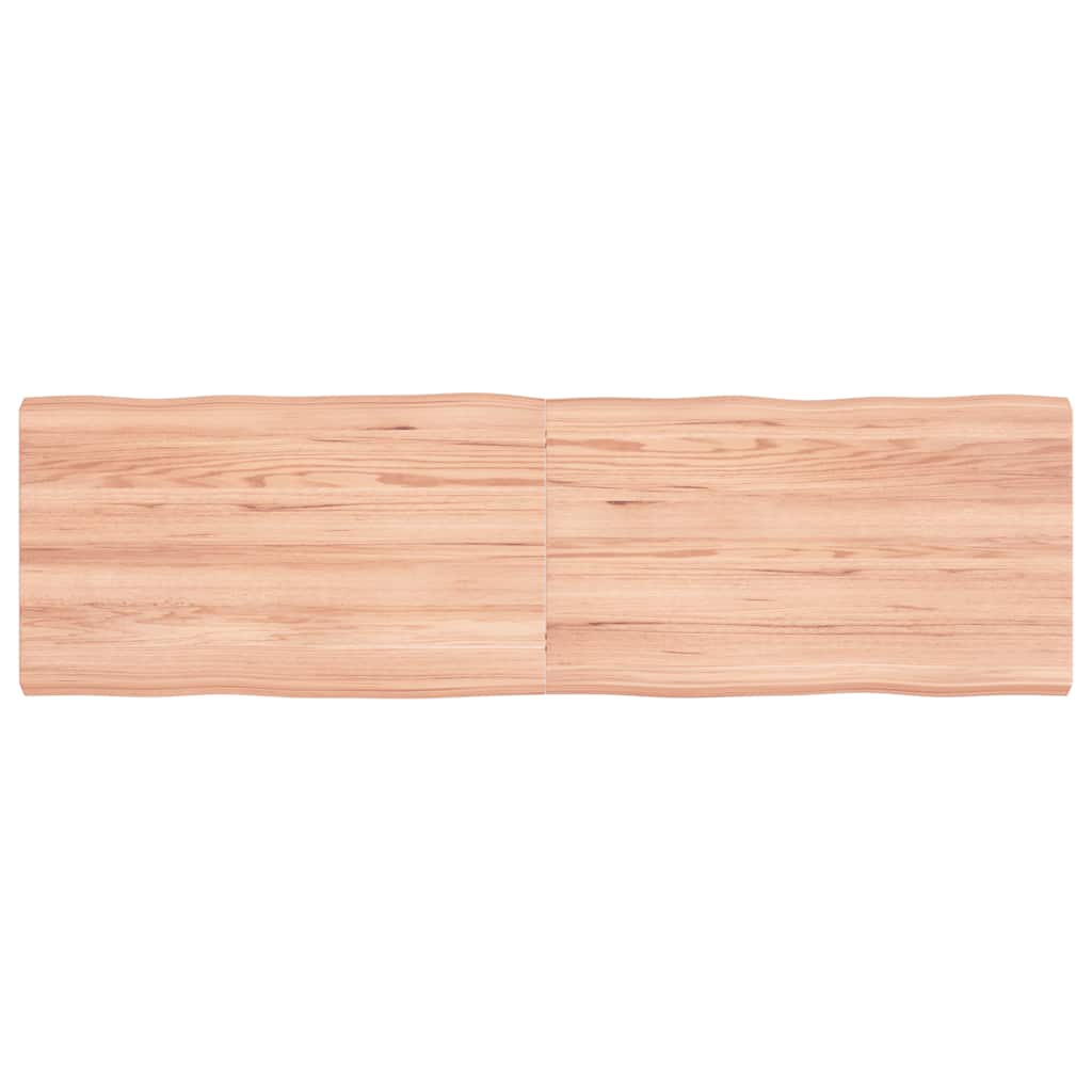 Tampo de mesa com bordas vivas carvalho tratado castanho-claro