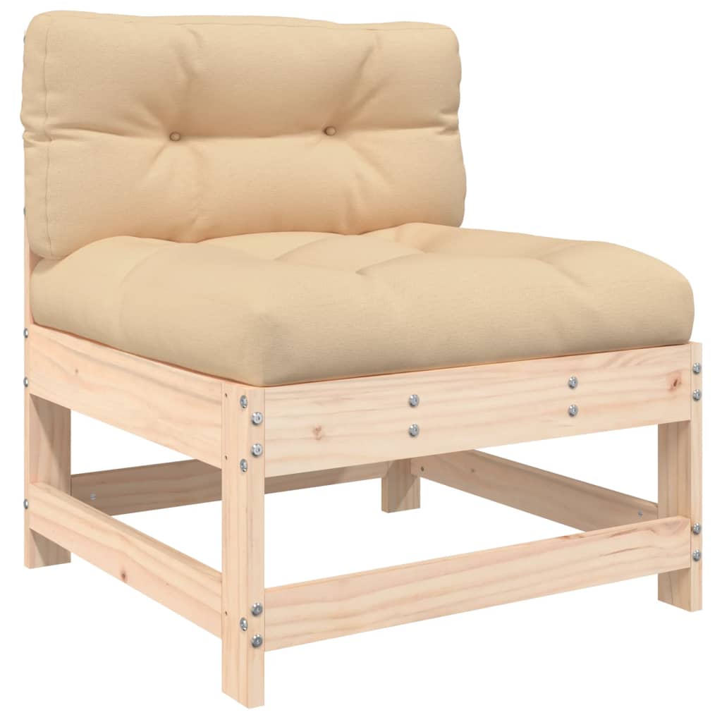6 Pcs conjunto lounge jardim com almofadões madeira maciça