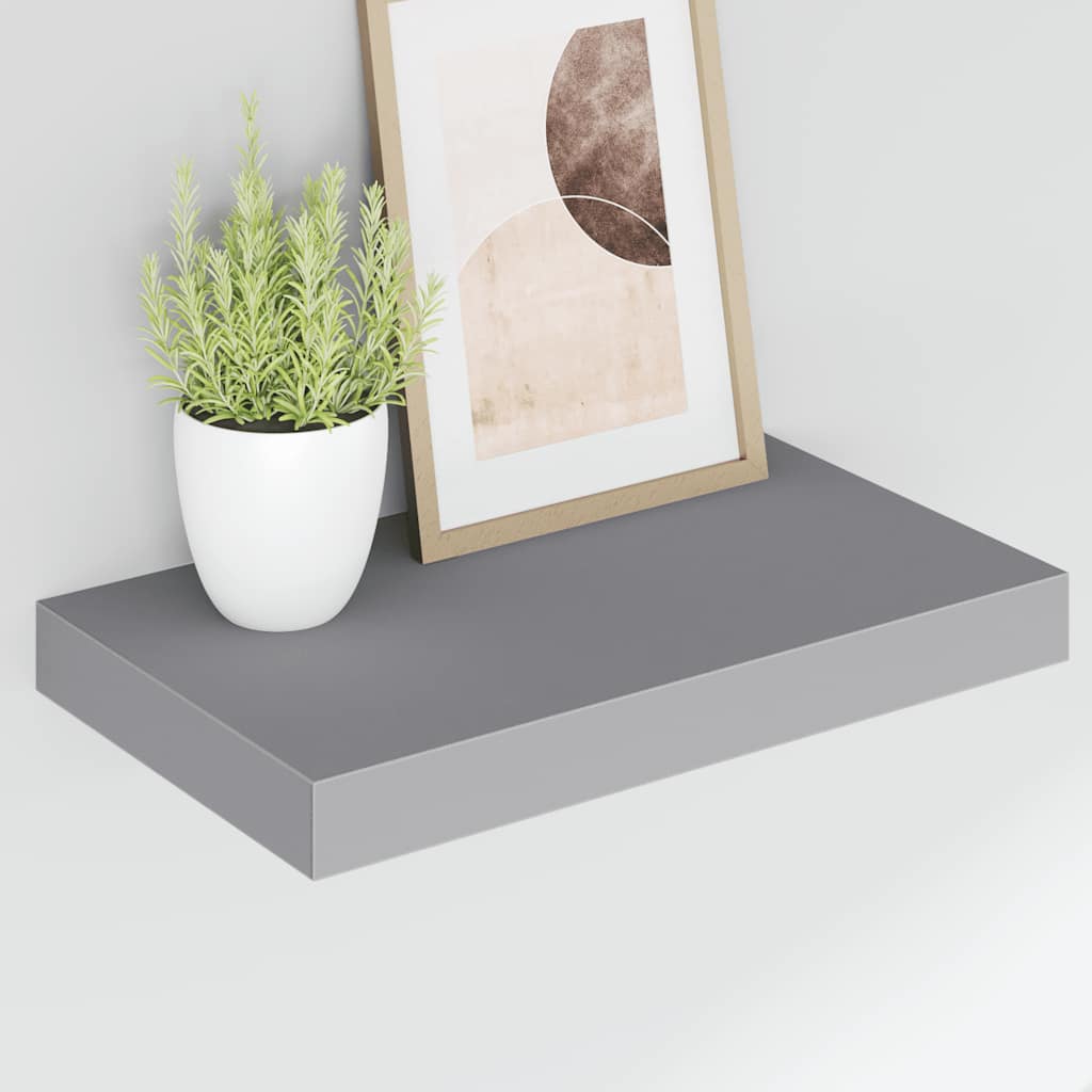 Prateleiras de parede suspensas 2 pcs 40x23,5x3,8cm MDF cinza